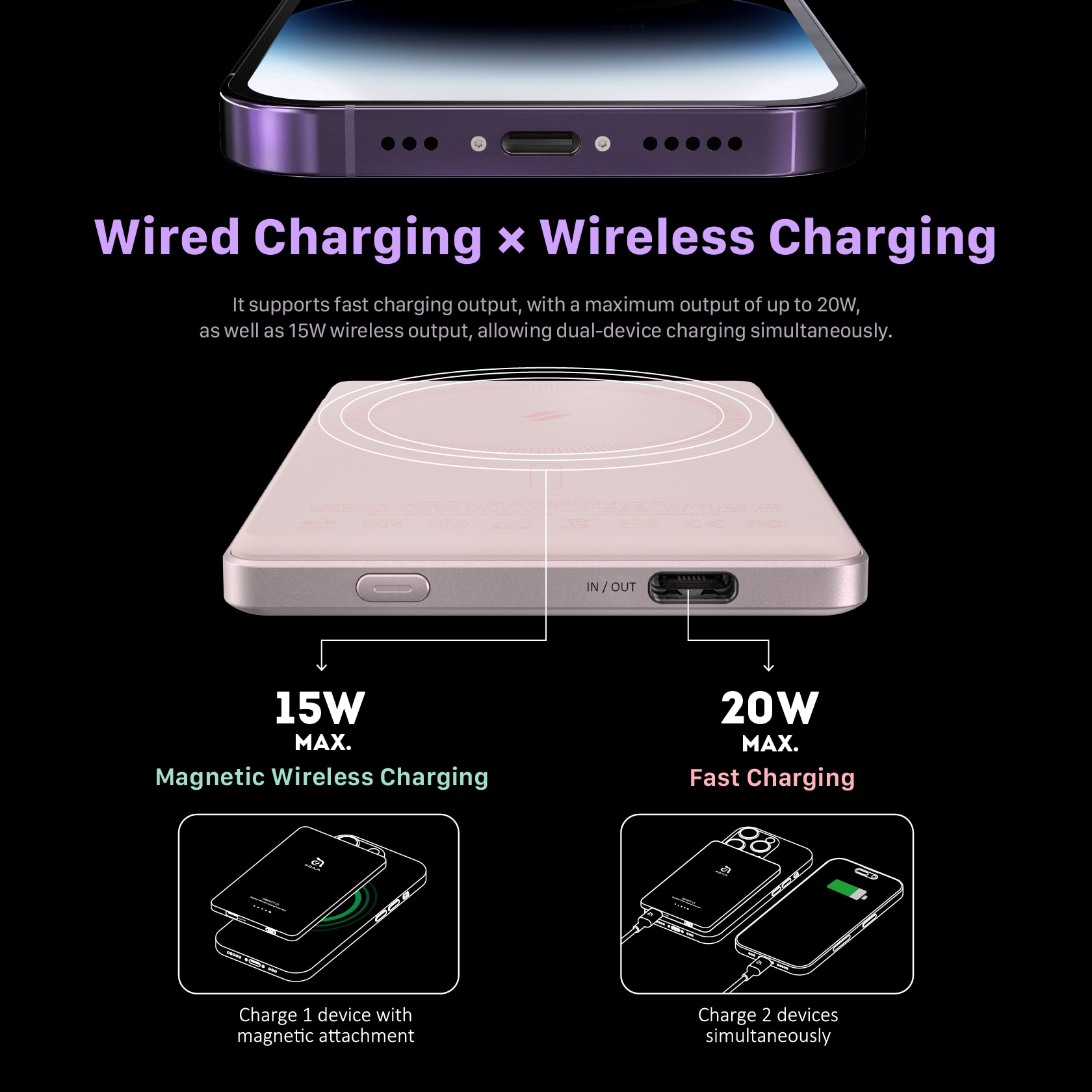 ADAM elements GRAVITY C5 Ultra Slim Magnetic Wireless Charging Power Bank